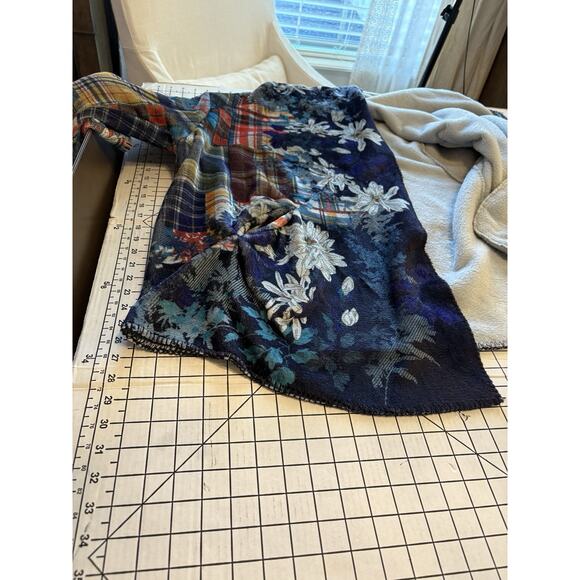 Johnny Was Floral Biya Sherpa Patchwork Hooded Open Waterfall Cardigan Jacket L - Picture 13 of 15